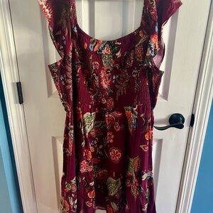 Maurices Burgundy Floral Dress